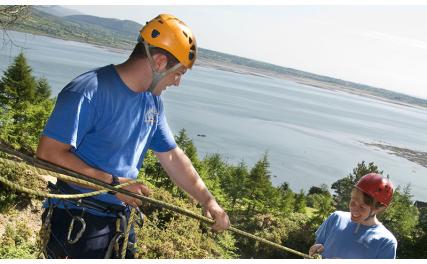 Carlingford Adventure Centre - climbing kid and instructor