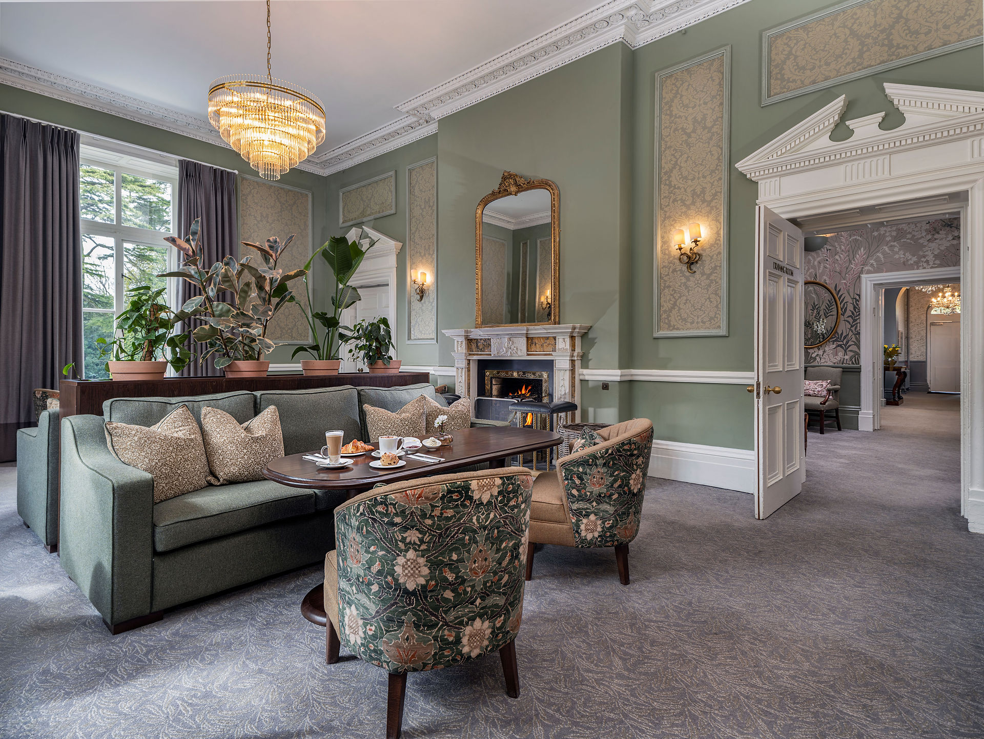 Drawing room at Ballymascanlon House Hotel