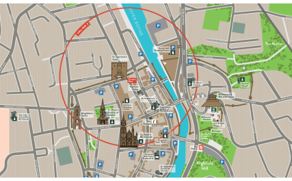 St. Laurence's Gate sign map