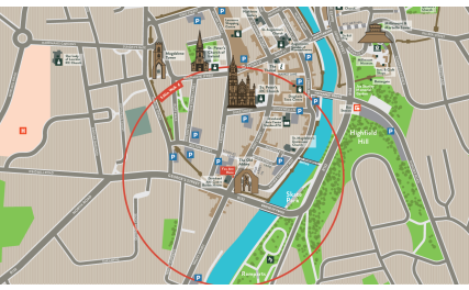 West Street and West Gate sign map